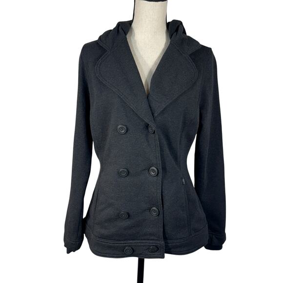 Mountain Hardwear Medium Grettana Peacoat Jacket Hooded Button-Up Pockets Gray - Picture 1 of 10